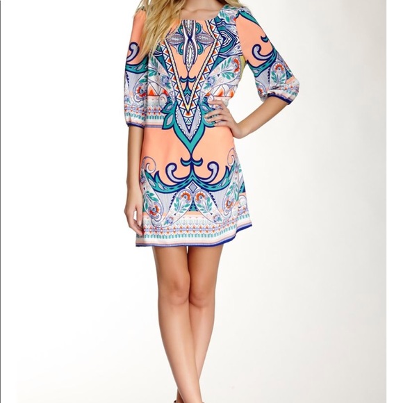 Must to go!! 🔔 3/4 sleeve printed shift dress - Picture 2 of 7